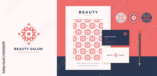 abstract flower logo beauty salon