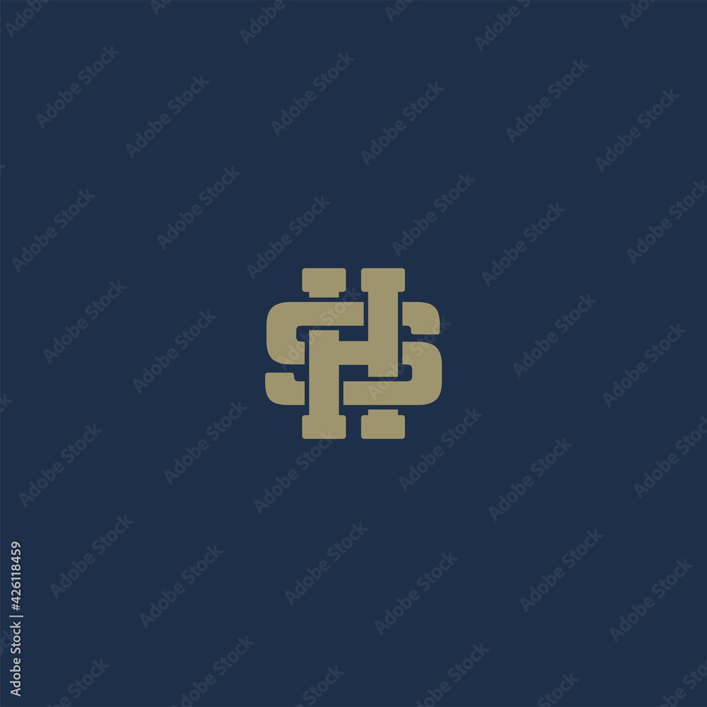 Initial monogram HS, SH, H and S logo design with minimalist style. Vector logo template Initial monogram HS, SH, H and S logo design with minimalist style. Vector logo template