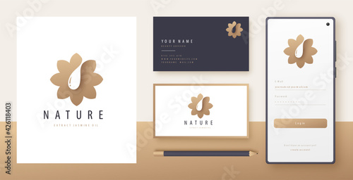 flower water drop logo design