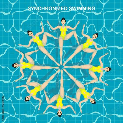 Synchronized swimming. Speech athletes, synchronized swimmers. Extreme sports Active lifestyle