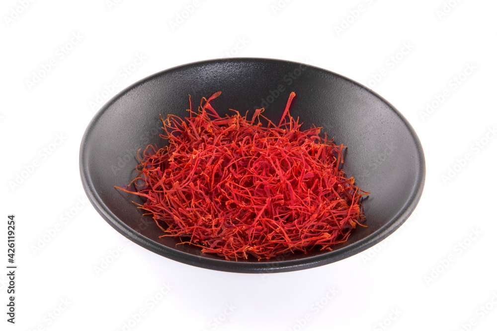 saffron threads an isolated on white background saffron threads an isolated on white background