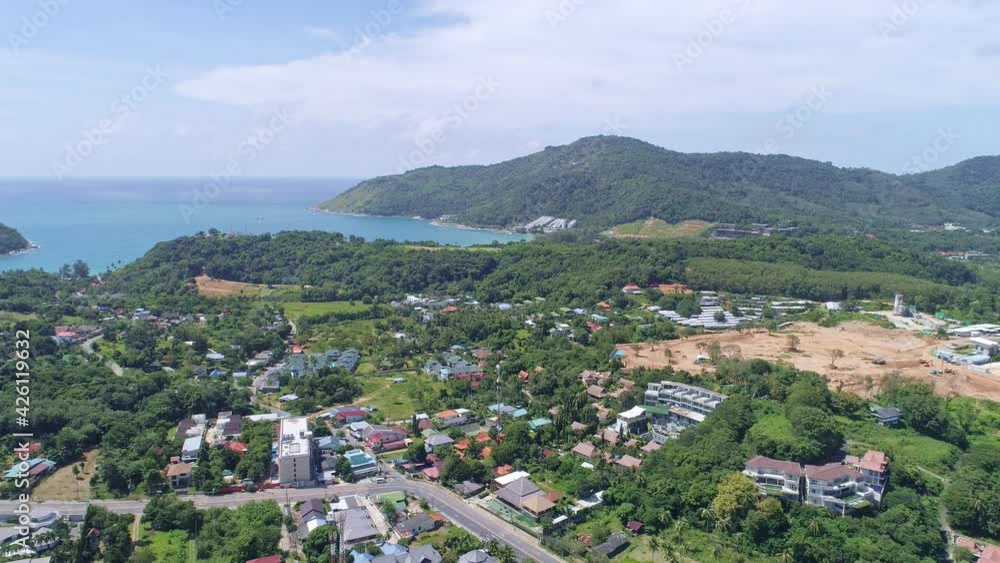 Aerial view Phuket city Thailand in sunny day time Aerial view Phuket city Thailand in sunny day time