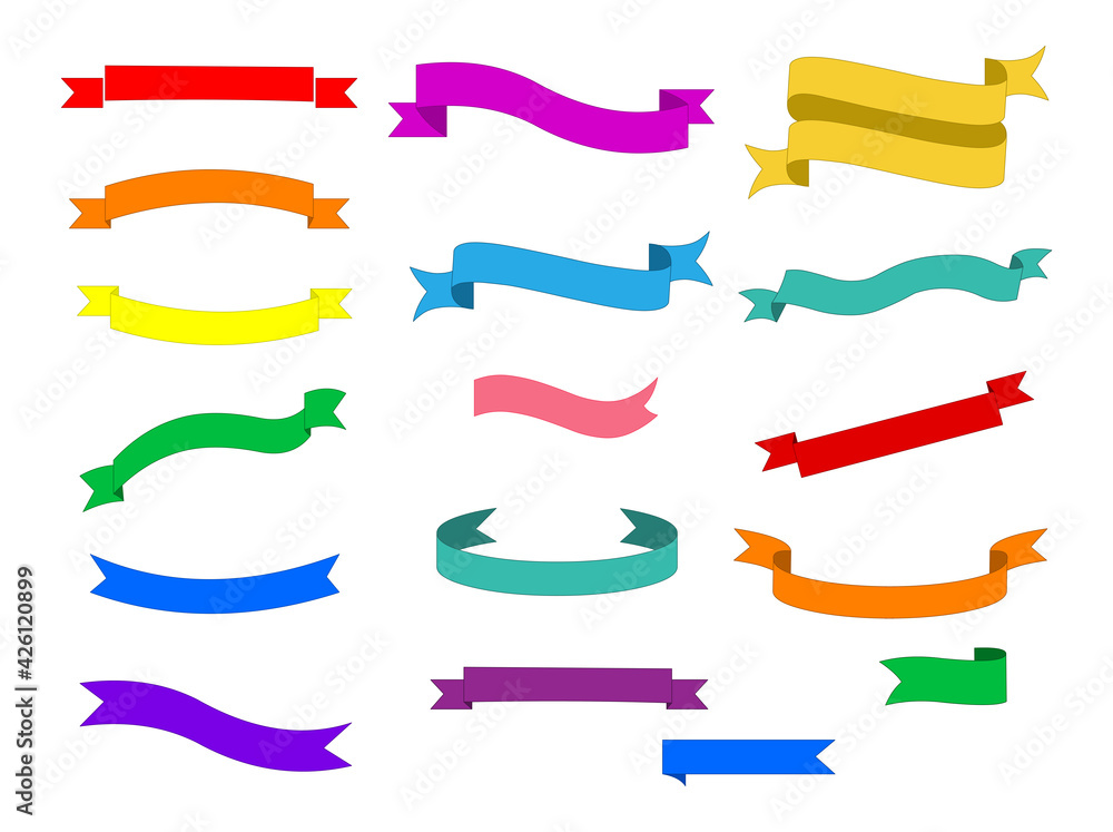 Colorful banner label ribbon vector