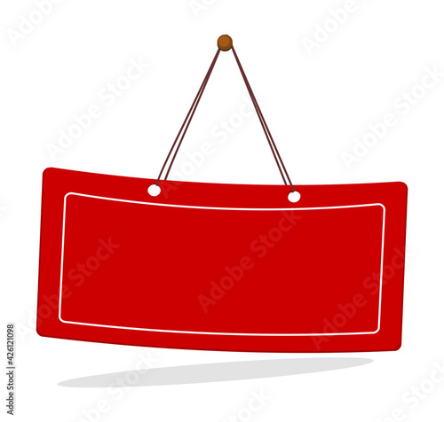 Hanging label red vector
