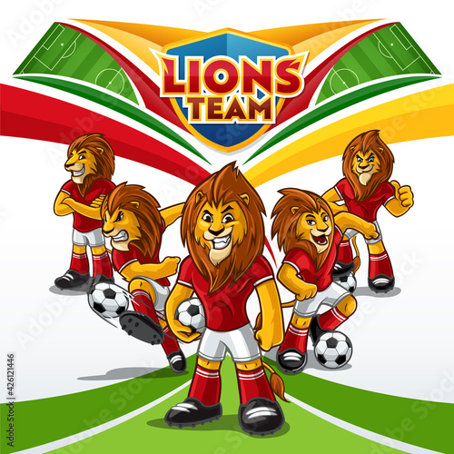 team of lions on the soccer field
