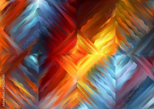 Abstract Red Yellow and Blue Graphic Background Vector Image