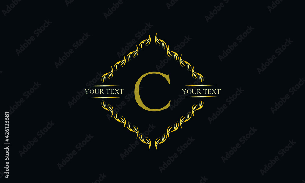 Naklejka premium Modern emblem, monogram with the letter C. Icon, company brand. Logo design for business, beauty industry, cosmetics, salon, boutique, company, corporation.