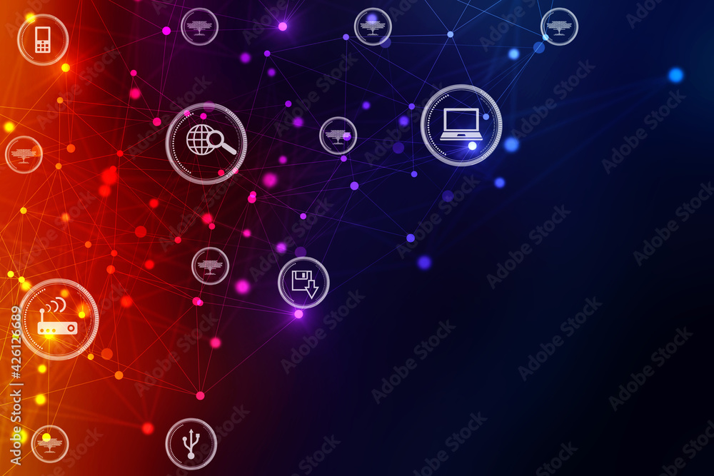 Obraz premium Digital Abstract technology background,2d illustration 