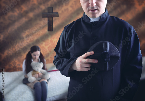 Slika na platnu priest and a young in the parish
