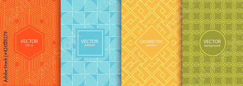 Decorative vector cards with geometric pattern. Modern design flyers or invitation.
