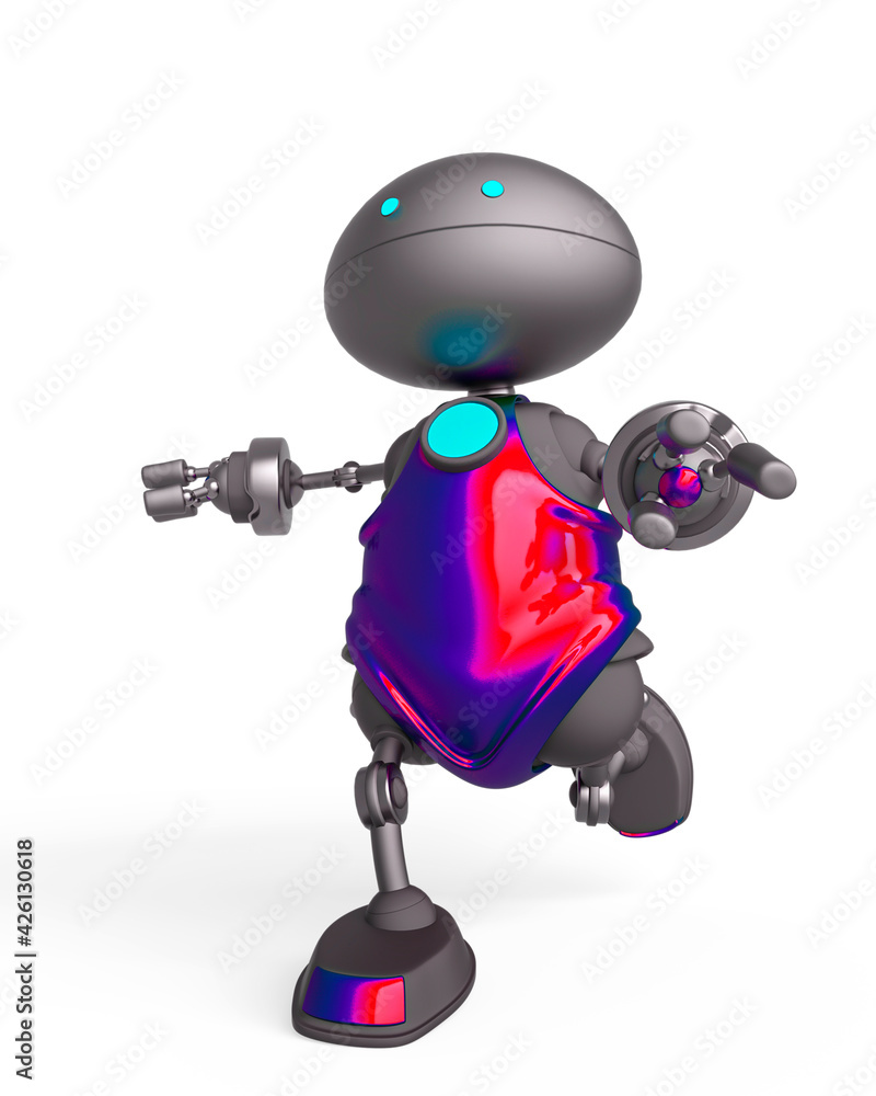 mini bot is running in white background close up view mini bot is running in white background close up view
