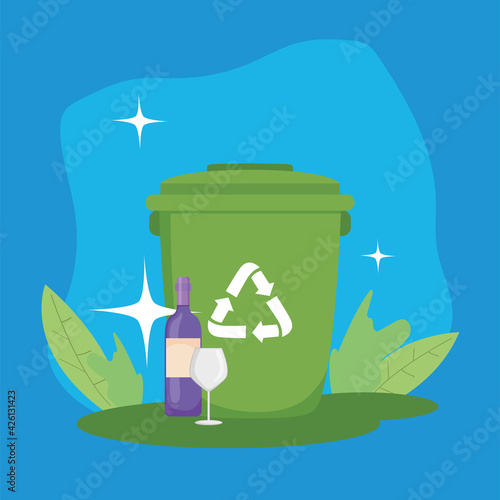 trash with glass