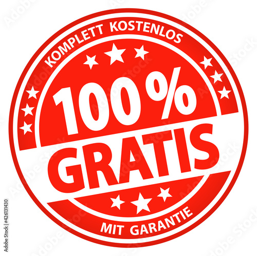 round business button - 100% gratis (german)