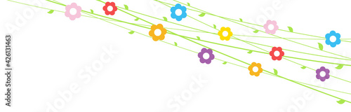 flowers on strings background for spring