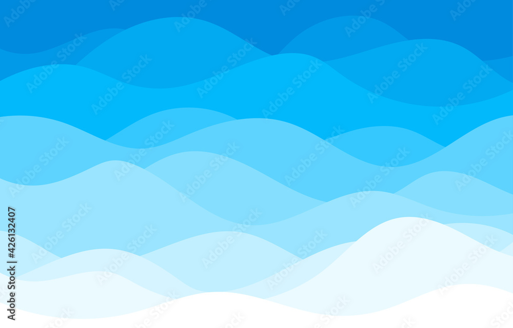 Blue water wave river sea curve lines pattern abstract background vector Blue water wave river sea curve lines pattern abstract background vector