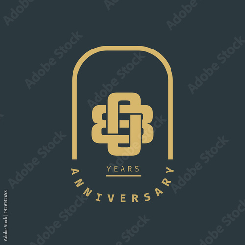80 years anniversary logotype with modern minimalism style. Vector Template Design Illustration.