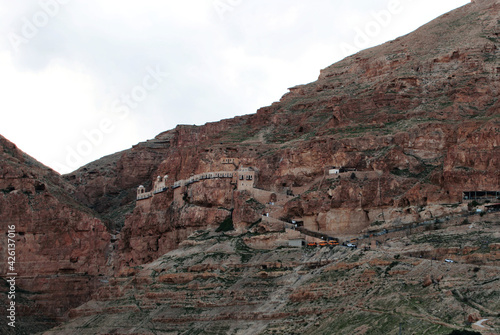 The Mount of Temptations near the city of Jericho in Palestine