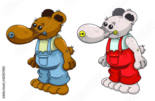 Ours en peluche portant une salopette