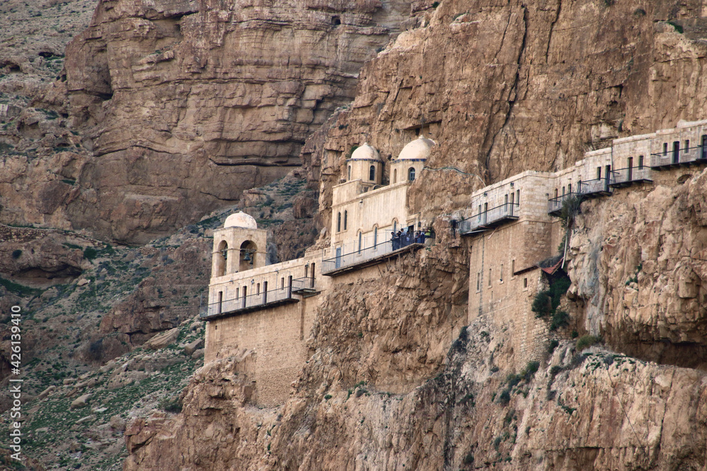The Mount of Temptations near the city of Jericho in Palestine