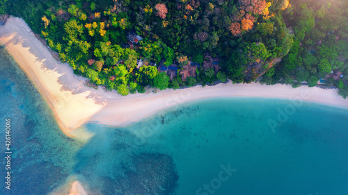 Aerial view of Railay beach in Krabi, Thailand.