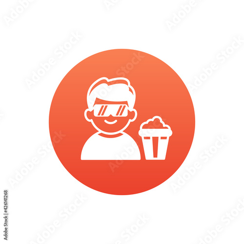 3d glasses Vector Round Icon. Art and Culture Symbol Eps 10 File.