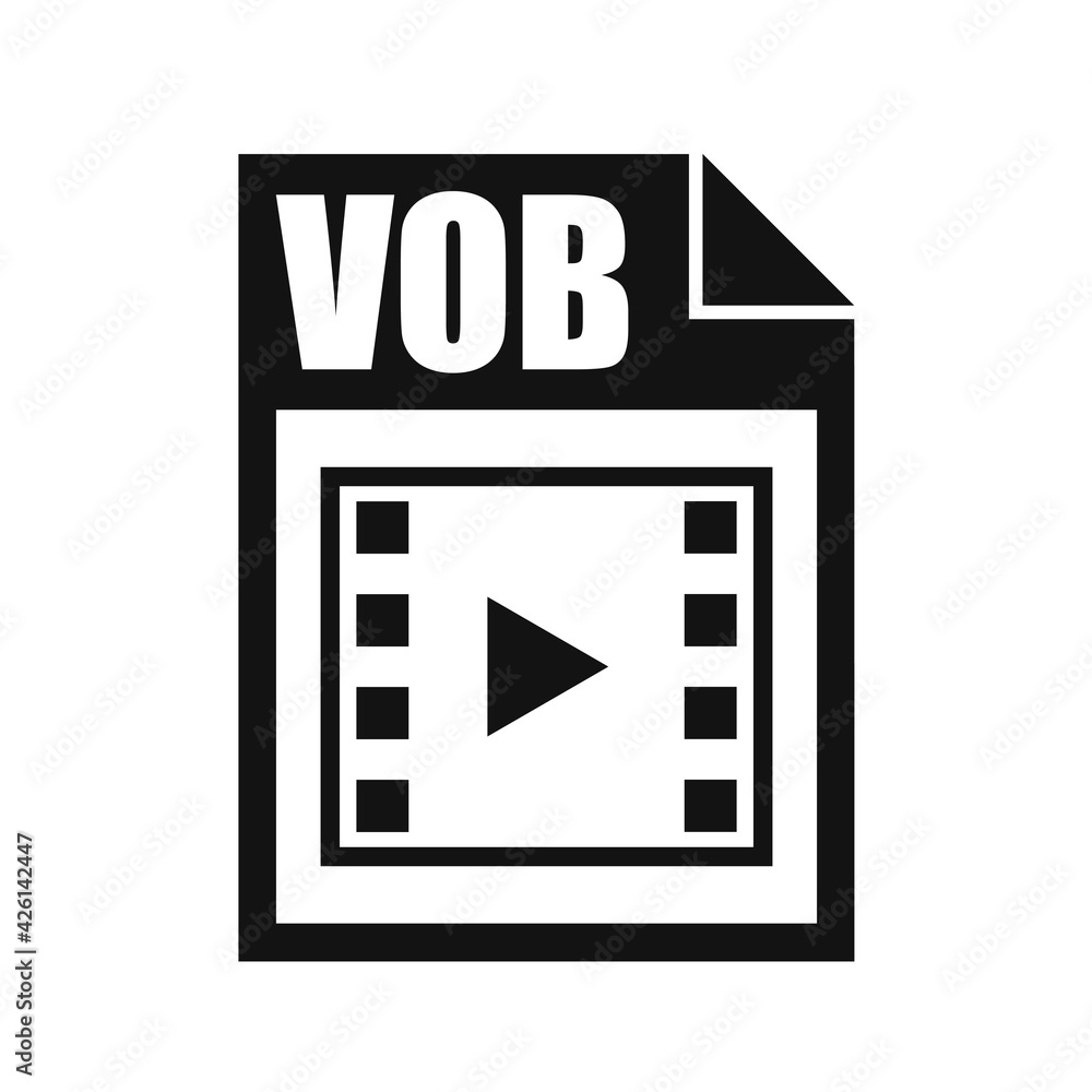 VOB File Icon, Flat Design Style VOB File Icon, Flat Design Style