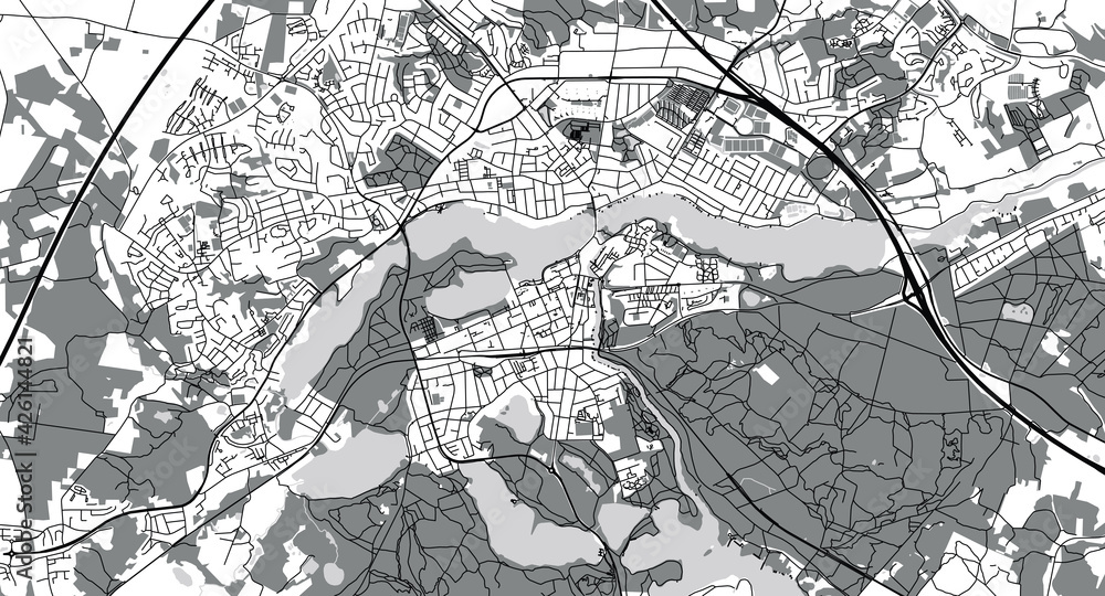 Fototapeta premium Urban vector city map of Sileborg, Denmark