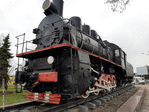 Steam locomotive on the square