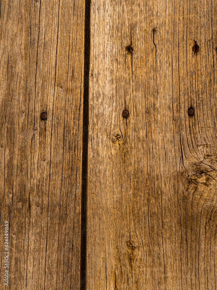 Obraz premium Old brown dark wood texture dark background.