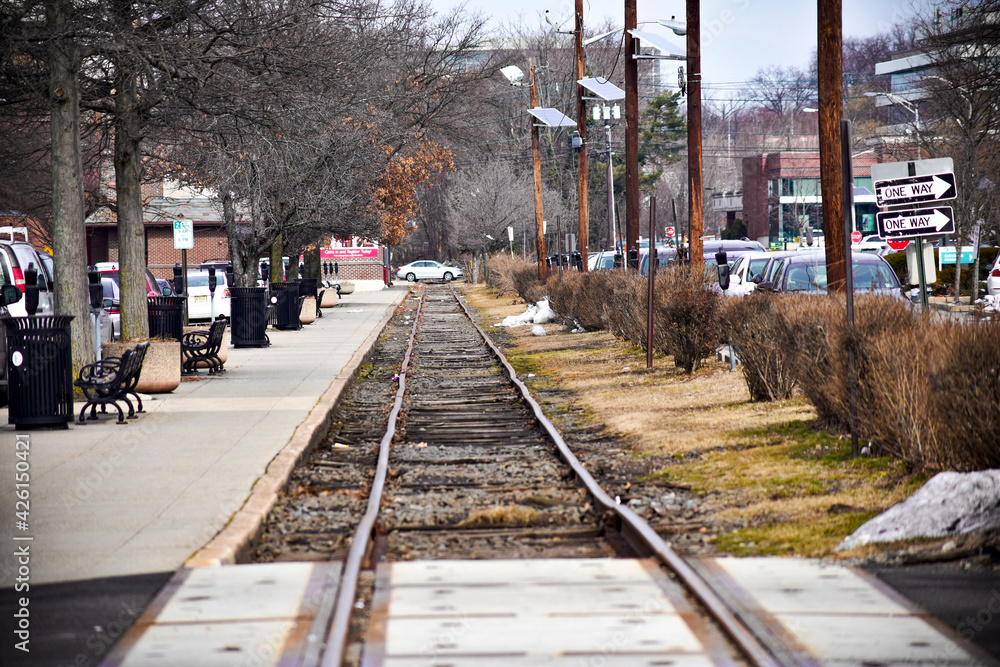 Fototapeta premium railway in the city