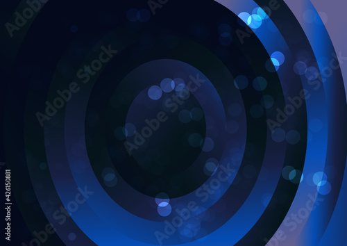 Blue and Green Gradient Concentric Circles Background