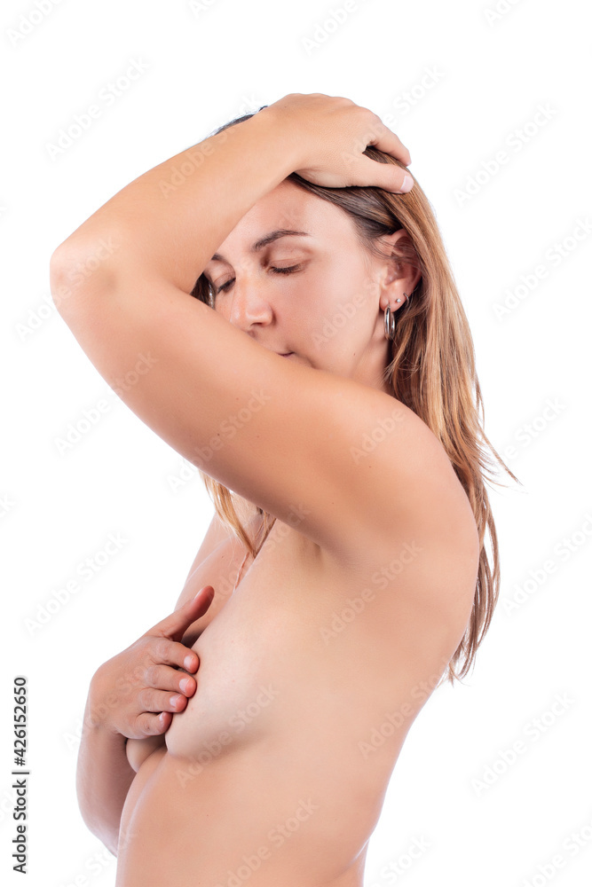 Obraz premium woman Breast self examination