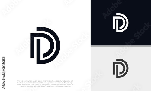 Initials D. DD logo design. Initial Letter Logo.	