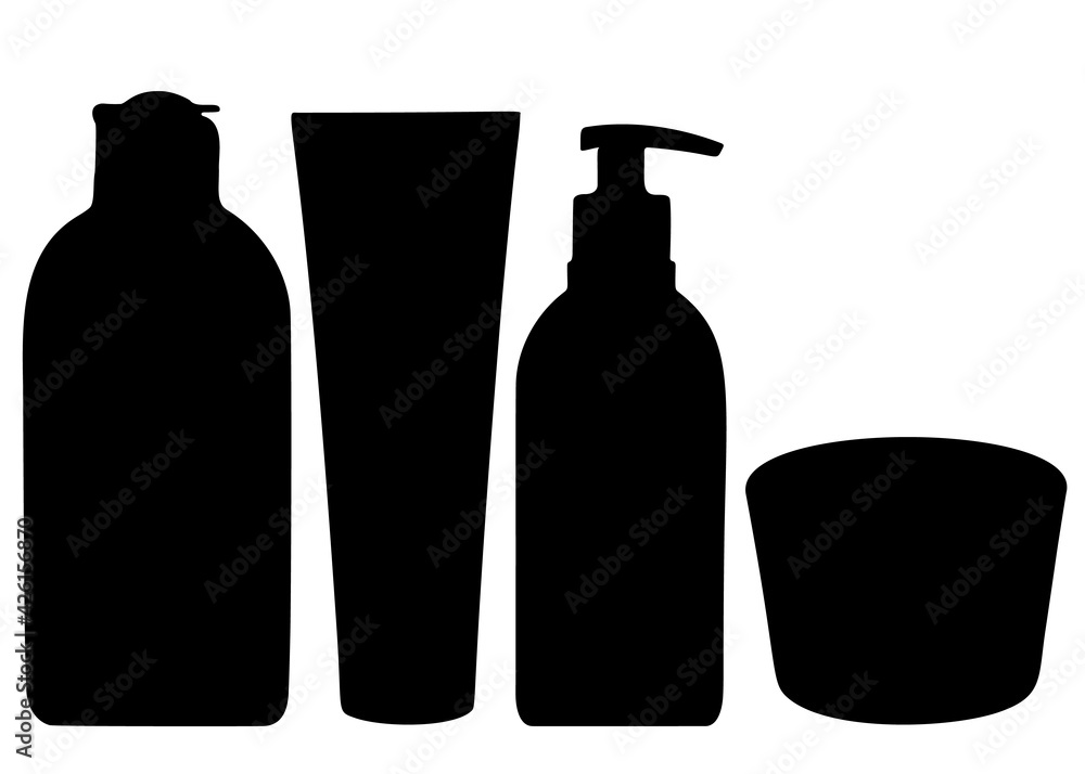 Face and hand care cream in a set. Vector image.