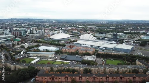 SSE Hydro music venue in Glasgow, Scotland. Bird's eye view photo