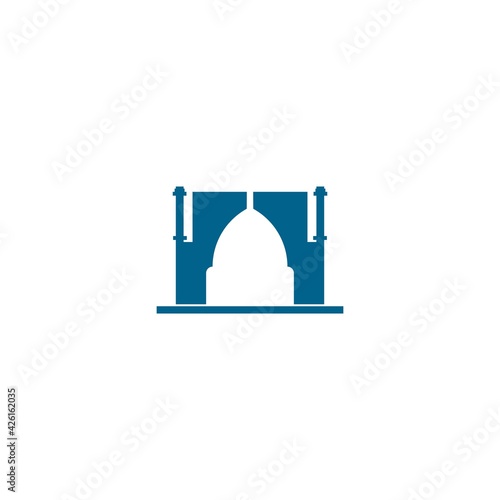 gate icon logo flat design vector template