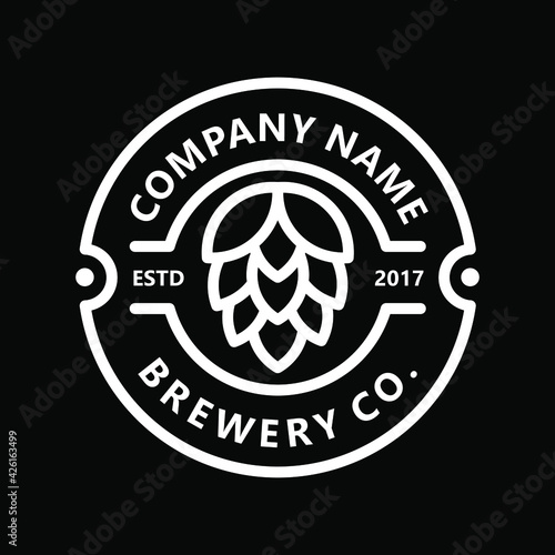 vintage brewery logo tamplate design