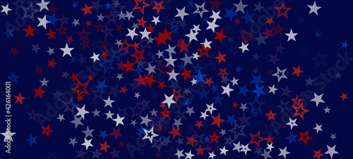 National American Stars Vector Background. USA President's Independence Veteran's 11th of November Memorial Labor 4th of July Day
