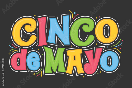 Cinco De Mayo Text Banner, Cinco De Mayo Background, Day of The Dead Celebration, Mexican Holiday Vector Illustration Background