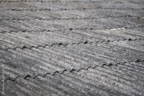 Roofing made of old Soviet-era asbestos slate.