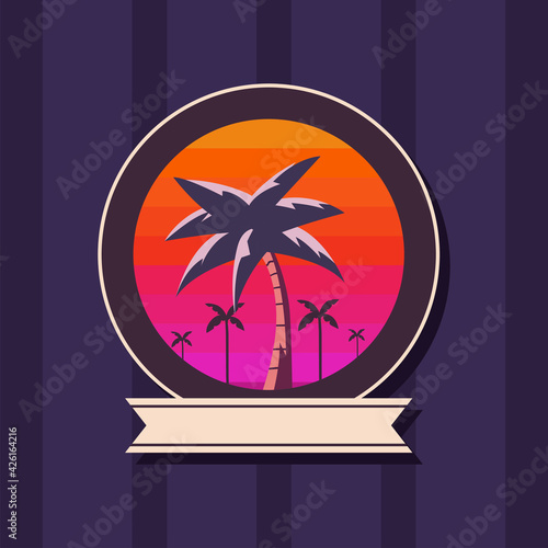 palm trees circle