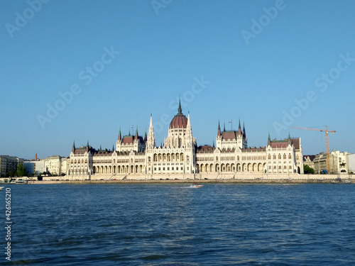 Beautiful view of Hungarian Parliament and Danube River, in Budapest, Hungary (Europe)