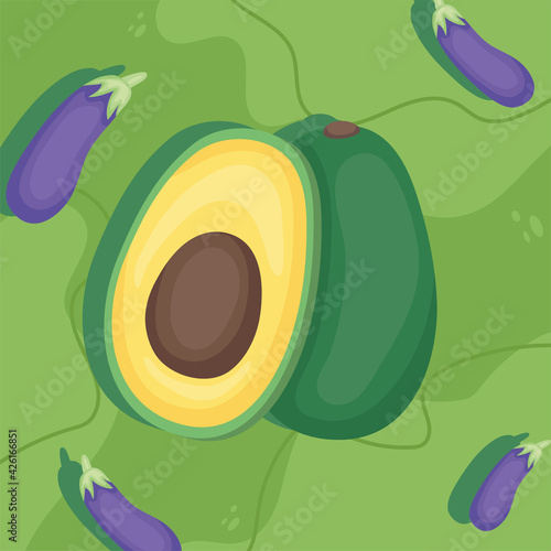 Avocados and eggplants
