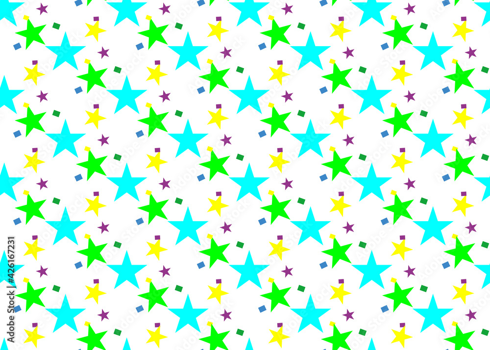 Bright background with stars. Festive background. Seamless texture.