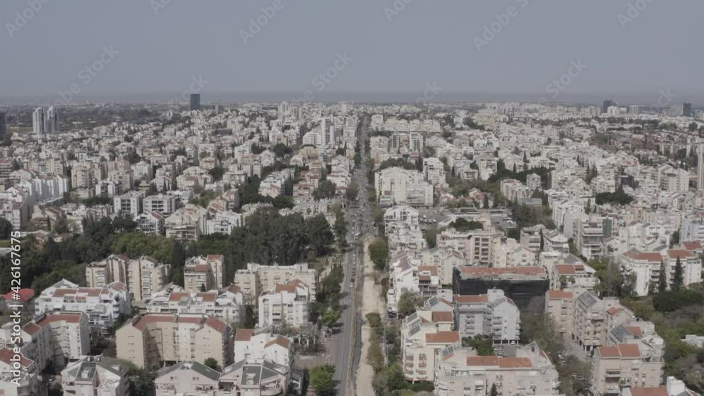 Aerial view of central Kfar Saba skyline, a city in Israel Central district. Aerial view of central Kfar Saba skyline, a city in Israel Central district.