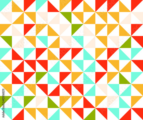 Mosaic seamless vector pattern. Decorative repeat texture. Monochrome abstract ornament for sublimation or print. Decorative background.