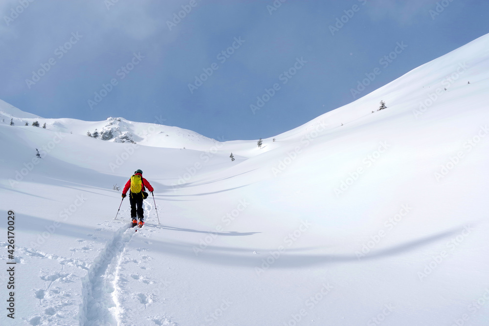 Ski tour in Godeanu Mountains, Carpathians, Romania, Europe