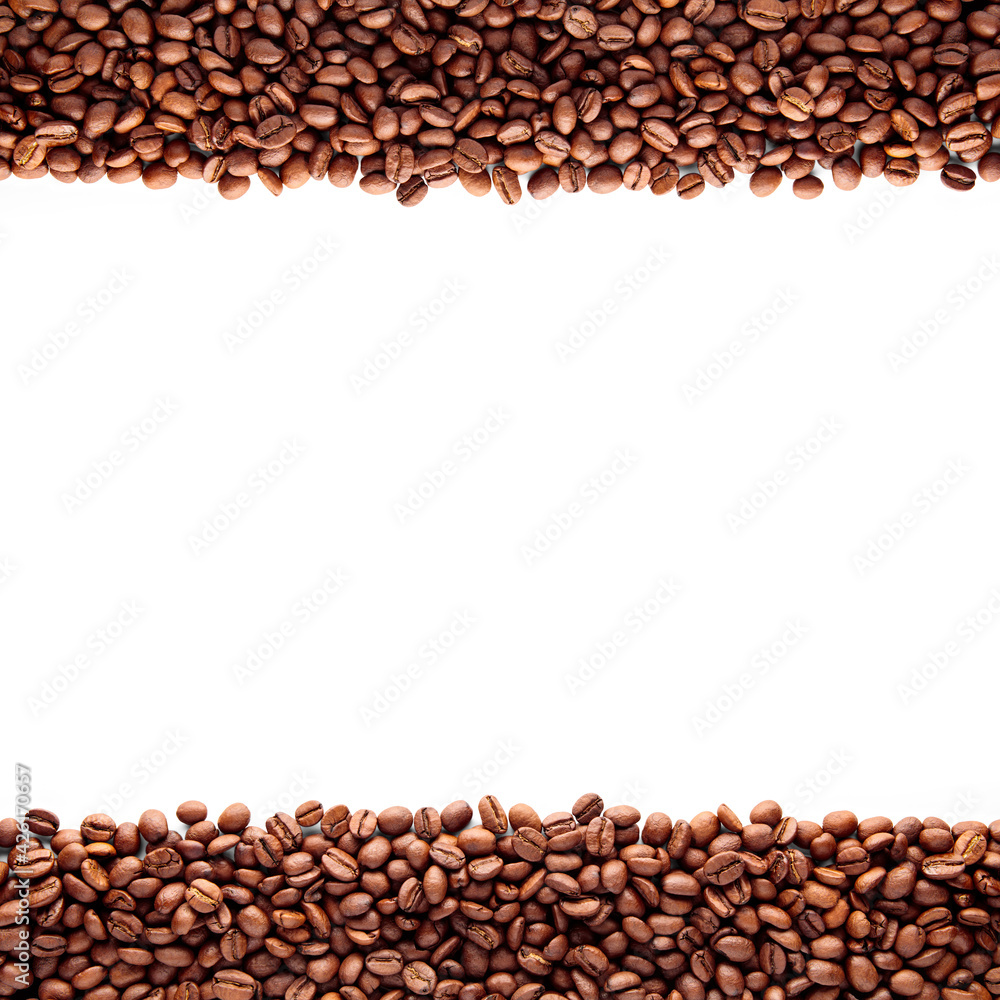 Coffee beans background on white background Coffee beans background on white background
