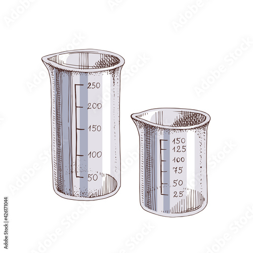 Measuring cups isolated on white background.