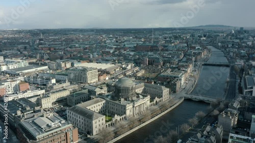 Wallpaper Mural Aerial orbit of the Four Courts un Dublin, Ireland. Torontodigital.ca